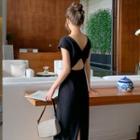 Short-sleeve Twisted Back Jumpsuit
