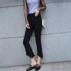 Frayed Boot Cut Cropped Pants