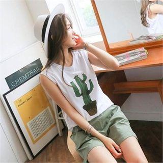 Cactus-front Tank Top