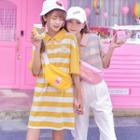 Striped Short-sleeve Polo Shirt / Polo Dress