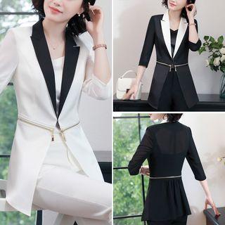Set: Color Block Blazer + Dress Pants