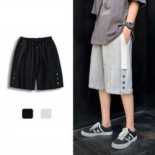 Buttoned Hem Shorts