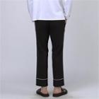Piped-trim Straight-cut Pants