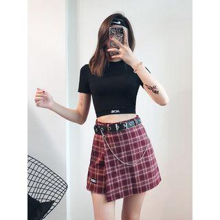 High-waist Plaid Skort