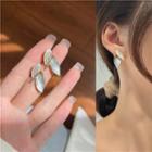 Leaf Sterling Silver Ear Stud / Clip-on Earring