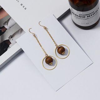 Wooden Bead Drop Earrings