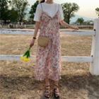 Floral Strappy Midi Dress / Short-sleeve T-shirt