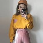 Heart Embroidery Sweatshirt / Velvet Sweatpants