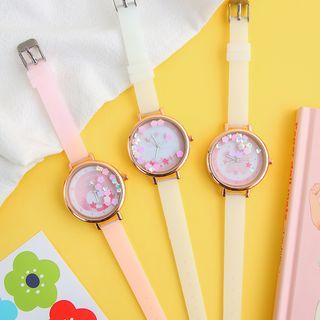 Sequined Silicone Strap Watch