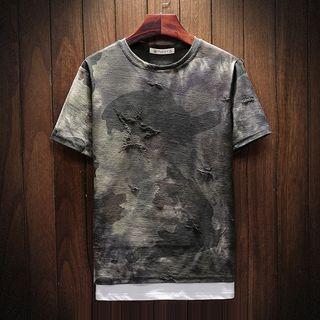 Mock Two Piece Camo Short-sleeve T-shirt