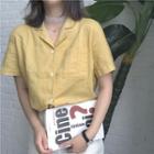 Plain Short Sleeve Shirt / Plain Wide Leg Pants