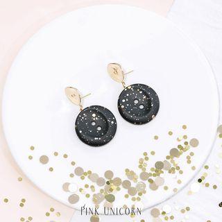 Button Statement Earring Gold Plating Earrings - One Size