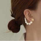 Faux Pearl Threader Earring 1 Pc - White Pearl - Gold - One Size