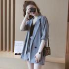 Set : 3/4-sleeve Jacket + Linen Cotton Shorts