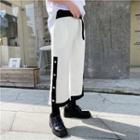 Contrast Trim Crop Straight Leg Pants