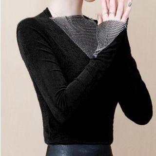 Triangle Panel Long-sleeve Top