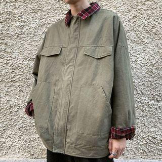 Plaid Detail Shirt Jacket