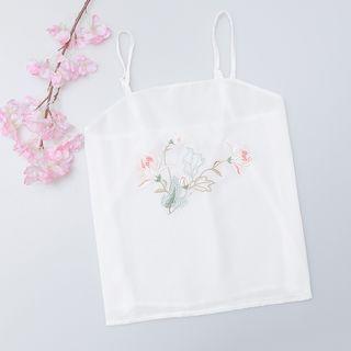 Floral Embroidery Spaghetti Strap Top