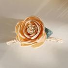 Rose Fabric Hair Clip 1 Pc - Beige - One Size