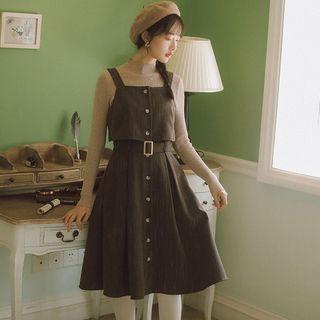 Mock-neck Long-sleeve Knit Top / Jumper Dress