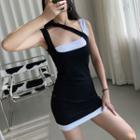 Mock Two-piece Irregular Mini Bodycon Tank Dress