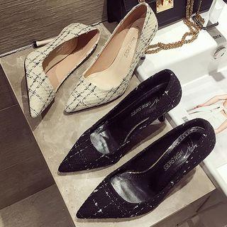 Tweed Pointy Pumps