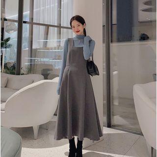 Mock Neck Long-sleeve Top / Midi Jumper Dress