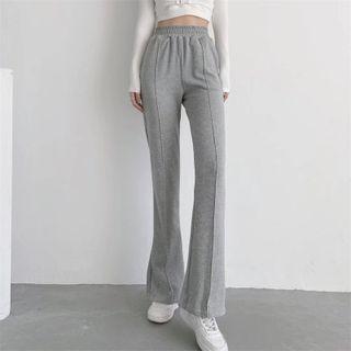 Elastic-waist Bootcut Pants