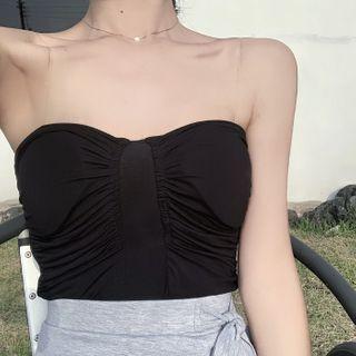 Plain Strapless Top As Shown In Figure - One Size