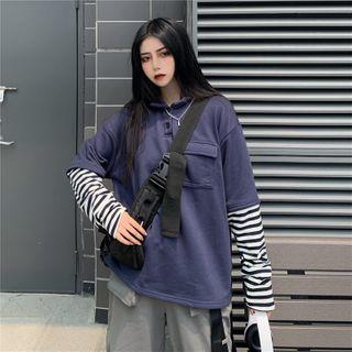 Striped-sleeve Polo Shirt / Cargo Pants