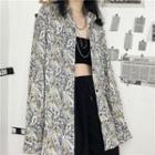 Long-sleeve Paisley Print Loose-fit Shirt