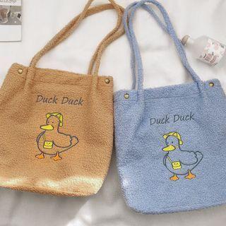 Duck Print Fleece Tote Bag