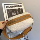 Wide Strap Fleece Zip Sling Bag