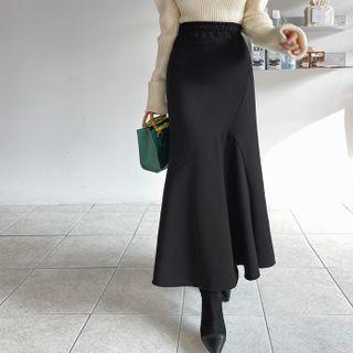 Seam-trim Flared Maxi Skirt
