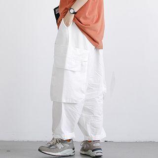 Plain Over-sized Cargo Wide Leg Pants