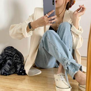 High-waist Drawstring Jogger Jeans