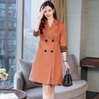 Elbow-sleeve Double-breasted Trench Coat