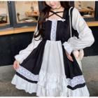 Long-sleeve Paneled Mini A-line Lolita Dress