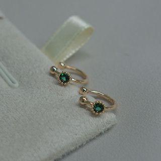 Rhinestone Sterling Silver Cuff Earring