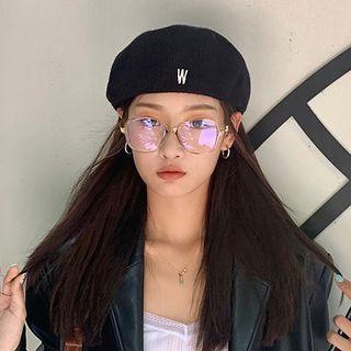 Lettering Plain Beret Hat