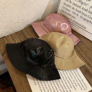 Pu Leather Reversible Bucket Hat