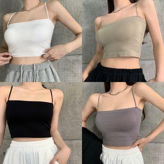 Sleeveless Padded Plain Camisole Top