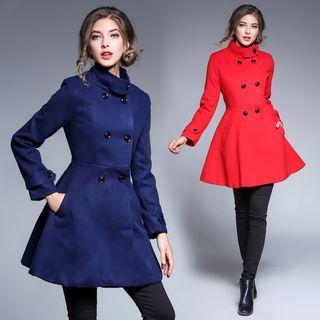 Double-breast A-line Coat
