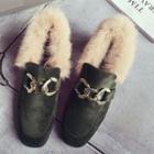 Faux-fur Buckled Loafers