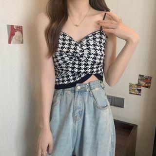 Twisted Houndstooth Camisole Top