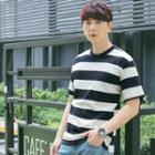 Short-sleeve Colored Striped T-shirt