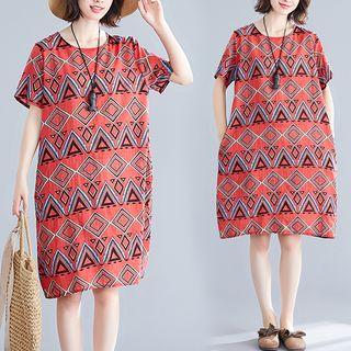 Round-neck Medium Long Skirt As Shown In Figure - L