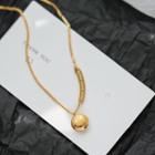 Smiley Face Necklace Gold - One Size