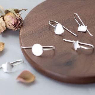 925 Sterling Silver Polished Heart Hook Earring