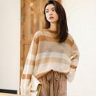 Oversized Color Block Knit Top